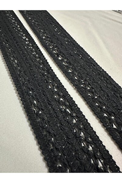 ULUPAMİR شريط زخرفي قطني منقوش باللون الأسود بطول 1 متر