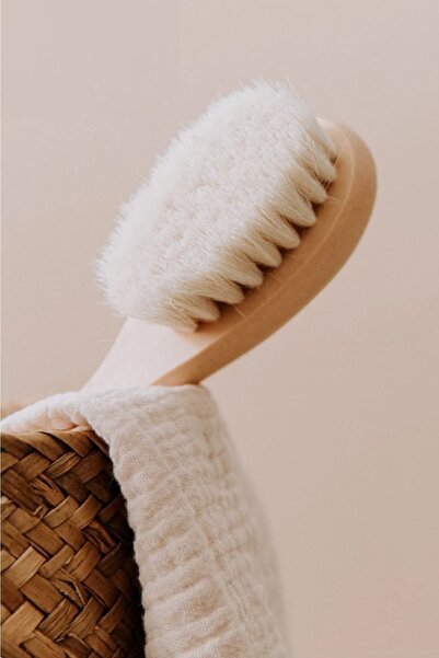 MasterCar Ahşap Bebek Tarağı %100 Doğal Keçi Kılı Bebek Saç Fırçası Keçi Kılı...