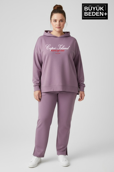 Superlife Hanorac subțire cu glugă, cu imprimeu Capri Island, mărime mare SPR...