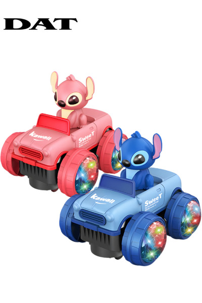 DAT Light & Spray Cartoon Car Toy with LED Flashing Wheels, Music & 360° Univ...