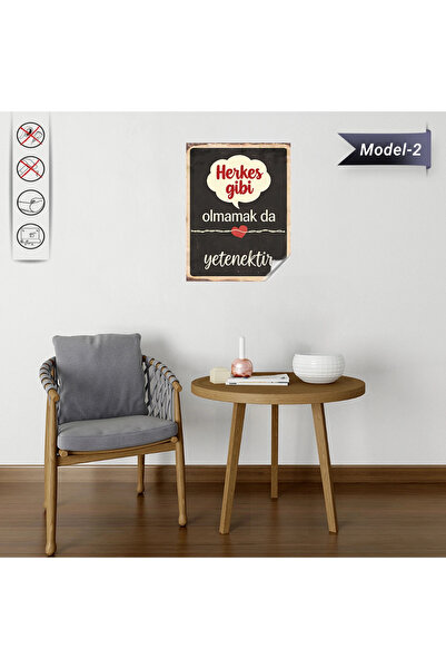 Akıllı Kağıt Statik Tutunma Özellikli Tablo - Poster Mizah (Model -2)