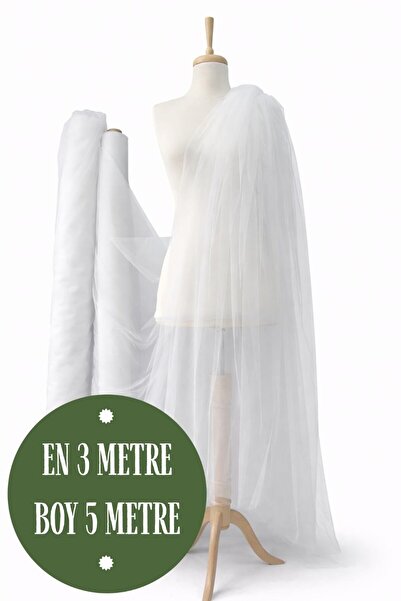 Narin Kumaş Evi Kristal Tül Beyaz - Duvak, Düğün, Nişan, Gelinlik, Parti, Doğ...