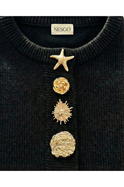 NESGO MODA Z.A.R.A Serisi Kombin Gold Metal Düğme Seti - 4’lü Büyük Boy Set