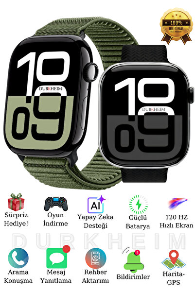 DURKHEİM Watch11 Pro Max Plus Akıllı Saat Arama Konuşma Mesaj Yanıtlama Oyun ...