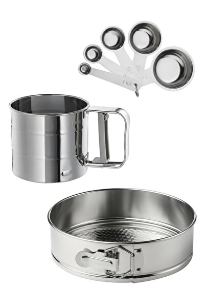 OEM Stainless steel baking utensil kit, removable tray - sieve cup - measurin...