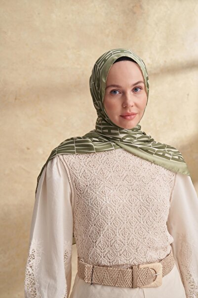 ARMANDA Imported Voile Patterned Shawl - Khaki