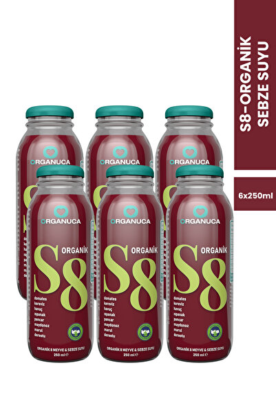 Organuca S8 – Organik 8 Sebze Suyu 250 ml 6'Lı Paket