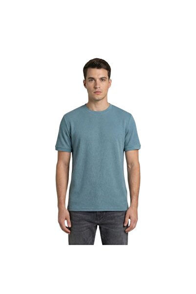 trender Lycra Honeycomb Single Jersey Men's T-Shirt 2639 S.Blue