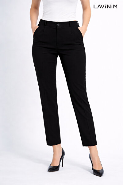 LAVİNİM Women's High Waist Narrow Leg Ankle Length Palazzo Trousers