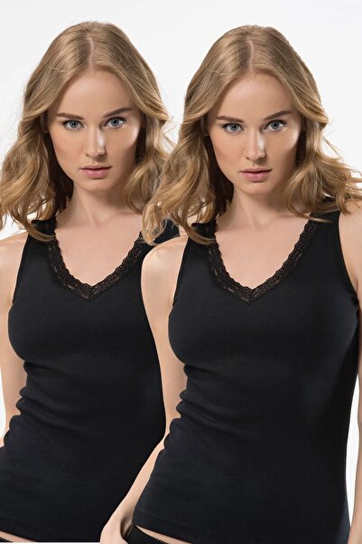 TÜREN 100% Cotton Lace 2-Pack Women's Undershirts