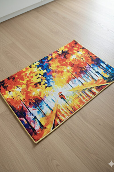 vattara Oil Painting Look Decorative Doormat - Modern Kitchen and Doorway Carpet