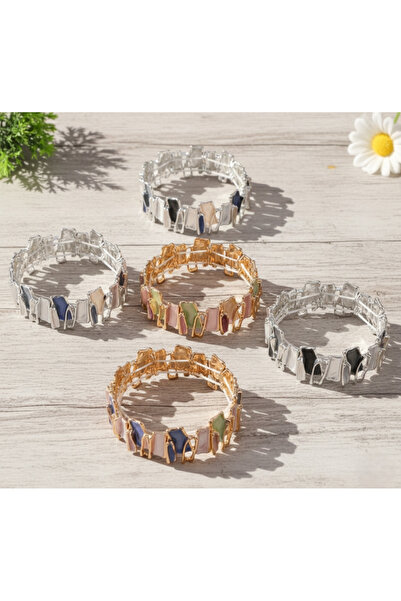 Ervalina سوار مطاطي هندسي ملون