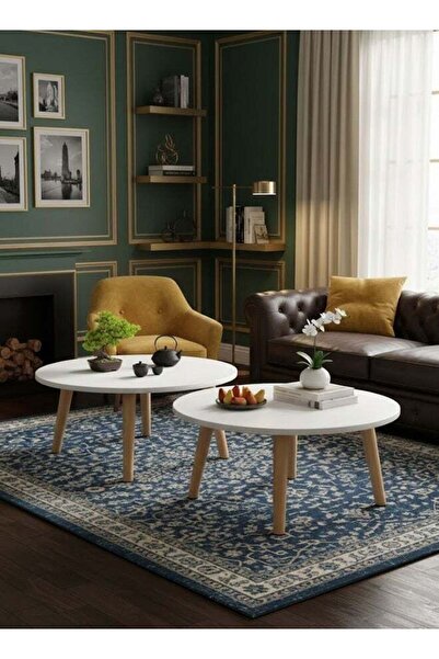 Taimi Round Side Table, Solid Wood Coffee Table, Side Table Bedroom Balcony W...