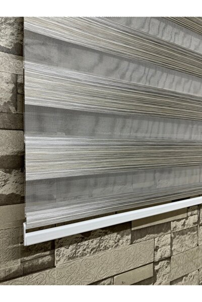 PERDECİNİZ GRİ RENK DESENLİ ZEBRA PERDE ALÜMİNYUM KASA İMALATTAN SATIŞ EnxBoy...