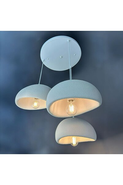 ışıksan aydınlatma Petra Trio Beton Görünümlü 3'lü Avize - Metal Kasalı Sertl...