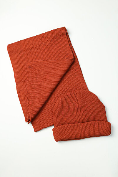 Bisse Men's Tile Flat Beret Kaşkol Set