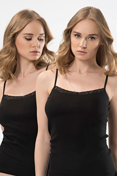 TÜREN 2-pack women's tank top with 100% cotton rope straps