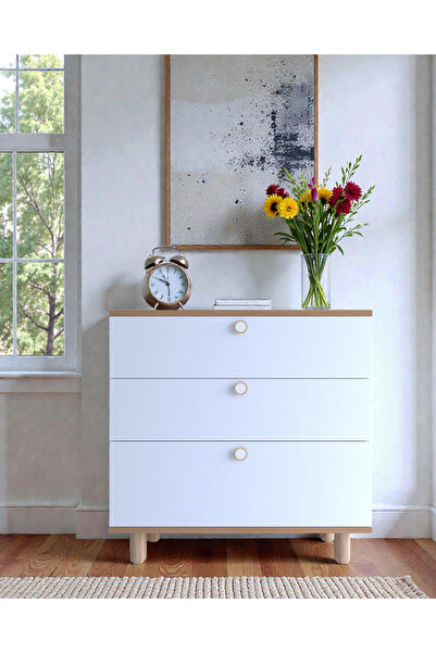 FLORADESİGN Sues Şifonyer Bohem / Çok Amaçlı Dolap/ Çekmeceli Şifonyer / 3 Çe...