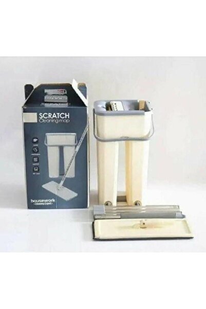 Ideal Pack Care Scratch Cleaning Mop Double Color Mop Floor Mop Dust Push Mop, 1x Bucket, 2x Mop Pad