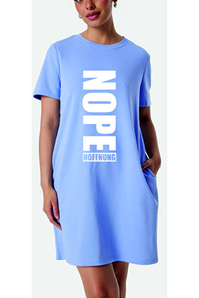 HOFFNUNG Women's Short Sleeve Round Neck Blank Solid Color Long Dress