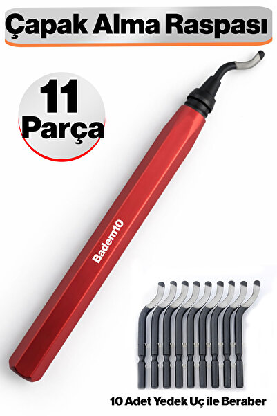 Badem10 Çapak Alma Raspa 11 Parça Profesyonel Set Metal Yüzey Temizleme Eğe K...