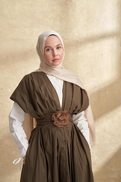ARMANDA Imported Voile Patterned Shawl - Beige