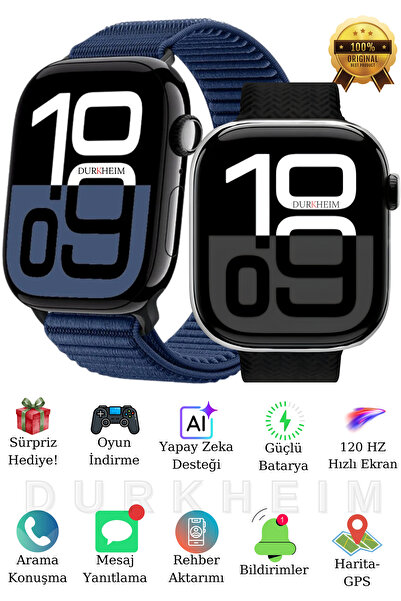 DURKHEİM Watch11 Pro Max Plus Akıllı Saat Arama Konuşma Mesaj Yanıtlama Oyun ...