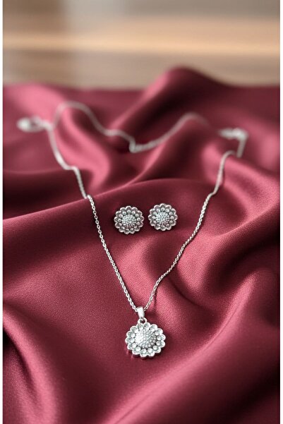 REBRAND Silver Accessory Set, Necklace and Earrings