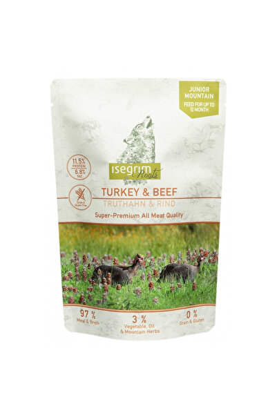 Isegrim Hrană pentru câini Junior - Curcan/Vită 410 gr.