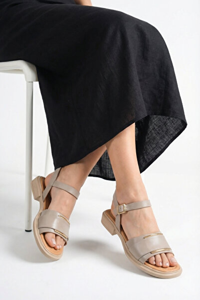 GRADA Genuine Leather Mink Women's Sandals, Real Leather Inside and Out, Ankl...