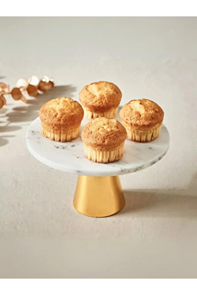 1Chase White Marble Cake Stand with Golden Base