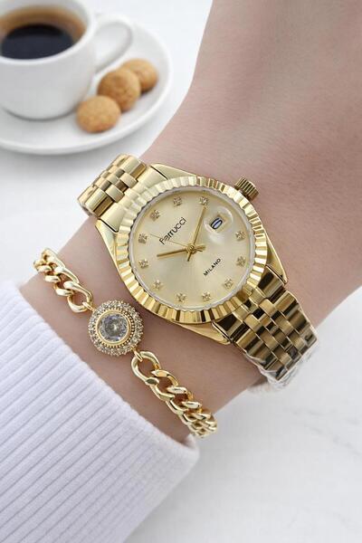 Ferrucci Small Vintage Case Steel Cord 2 Year Guarantee 3 Atm Women Wristwatc...