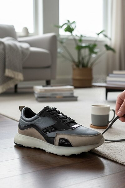 enoch حذاء إينوخ الرياضي الكاجوال للرجال - حذاء للمشي اليومي مصنوع من الجلد ا...