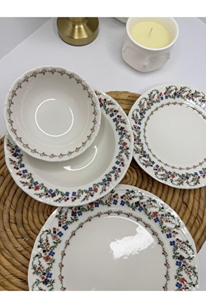 Tulü Porselen 24 PARÇA PREMIUM 6 KİŞİLİK SUNUM YEMEK TAKIMI