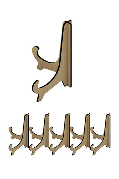 kutuTR 5’li MDF Ahşap Boyanabilir Tablo Ayaklığı 15x9 Cm 2,7 Mm