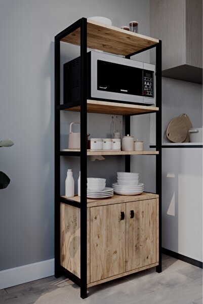 Morpanya Elise Mutfak Bangosu Mutfak Rafı Malzeme Dolabı Mikrodalga Fırın Raf...