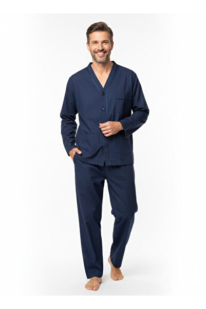 Oppland Men's Pajama Set 100% Cotton Fabric Plaid Pattern with Pockets Comfor...