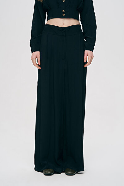 Orfeo Negro Дамски модерни панталони с висока талия, широки крачоли и едноцве...