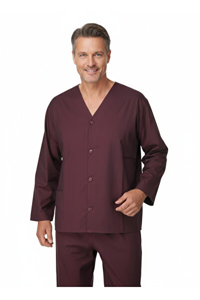 Oppland Men's Pajama Set 100% Cotton Fabric Retro Model with Pockets Comforta...