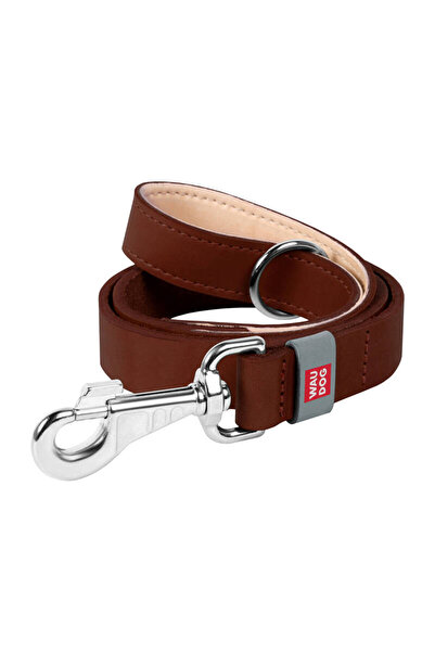 WAUDOG Lesă premium pentru câini din piele, 122 cm x 20 mm, maro