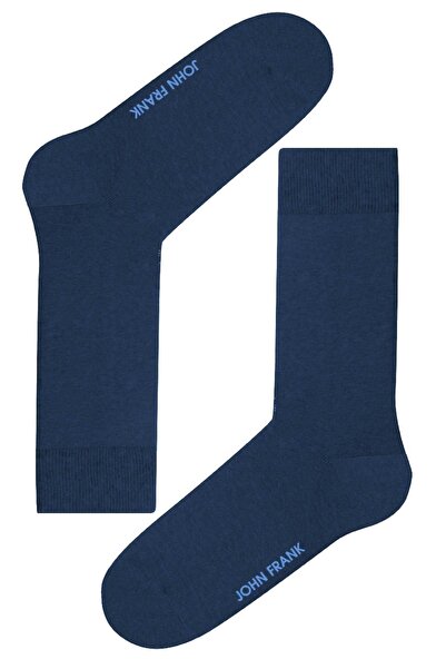 John Frank Modal Long Socks Navy Blue