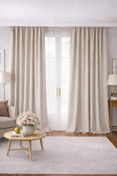 SHY TEKSTİL Lüks 1.Sınıf Eleganse Taş Rengi Karartma Blackout Tek Kanat Düz D...