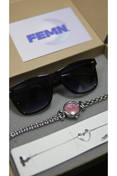 HediyelikDükkanı Kadın Hediye Kutusu | Çelik Kordon Saat Bileklik ve Trend Gö...