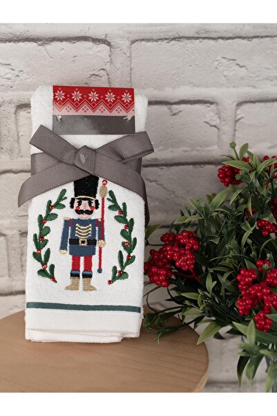 Baveno طقم مناشف قطنية مطرزة للهدايا مكون من قطعتين مقاس 28x46 سم