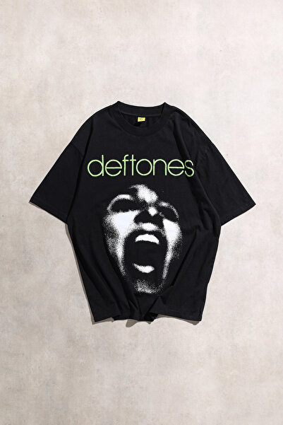 Overdrive Deftones Around The Fur Oversize Unisex Negru Mânecă Scurtă tricou
