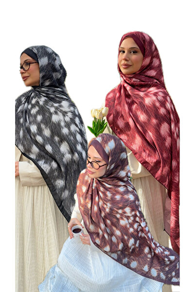 Mira İpek مجموعة شالات قطنية ناعمة من Ceylan Desen Pattern، مجموعة هدايا من 3...