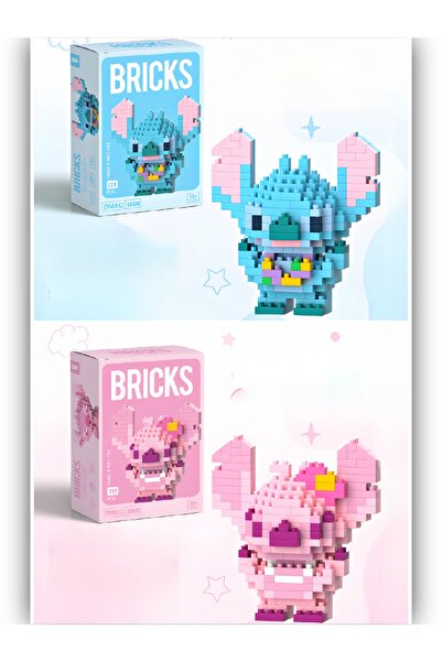 DEK BRICKS Hawaii Model Stitch & Angel Figür Seti Mini Yapı Blok Koleksiyon O...