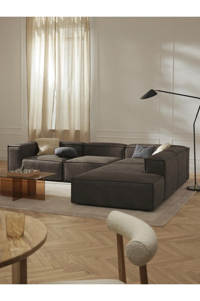 S Home Design Concept Frida 4 Modül Dinlenme Puflu 290x240 cm, Sağ Köşe, Nubu...