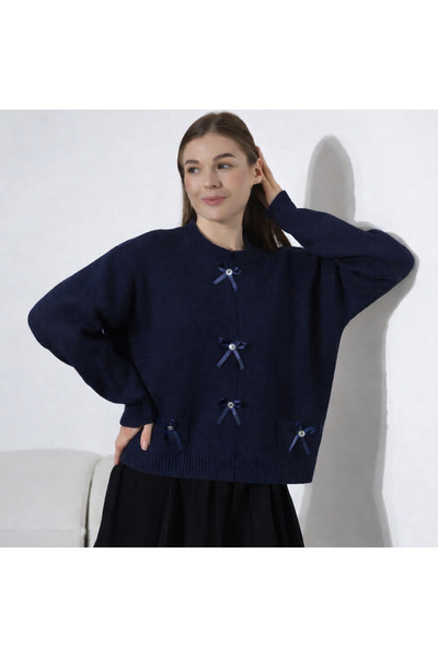 Nursay Bow detailed knit sweater
