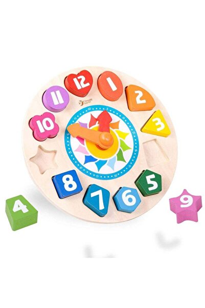 Classic World لعبة فرز الأشكال الخشبية تيك تاك بتصميم ساعة، ١٢ رقمًا، متعددة ...